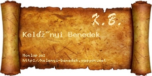 Kelényi Benedek névjegykártya